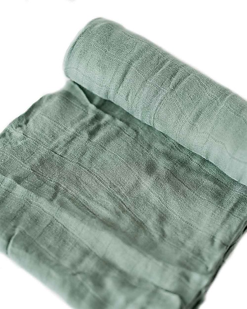 Little Unicorn Mussola Milleusi - 100 % bambù - 120 x 120 cm - Salvia Swaddle di Mussola