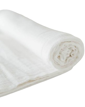 Little Unicorn Mussola Milleusi - 100% mussola di cotone - 120x120 cm - Bianco Swaddle di Mussola