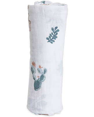 Little Unicorn Mussola Milleusi - 100% mussola di cotone - 120x120 cm - Cactus Swaddle di Mussola