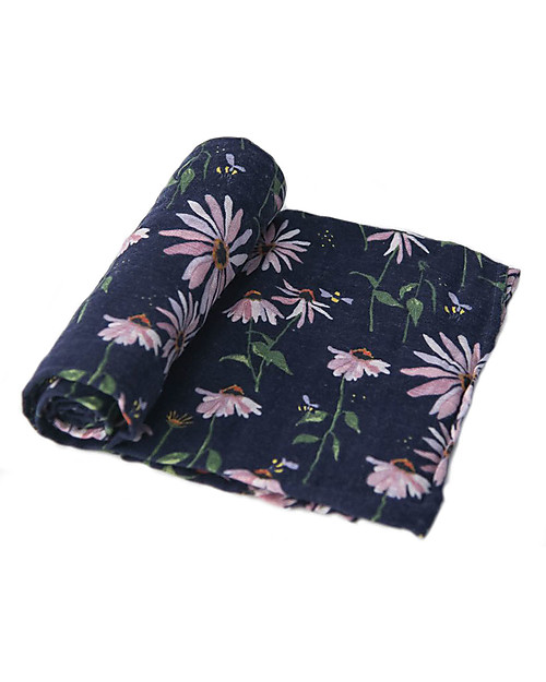 Little Unicorn Mussola Milleusi - 100% mussola di cotone - 120x120 cm - Dark Coneflower Swaddle di Mussola
