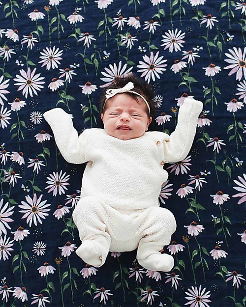 Little Unicorn Mussola Milleusi - 100% mussola di cotone - 120x120 cm - Dark Coneflower Swaddle di Mussola