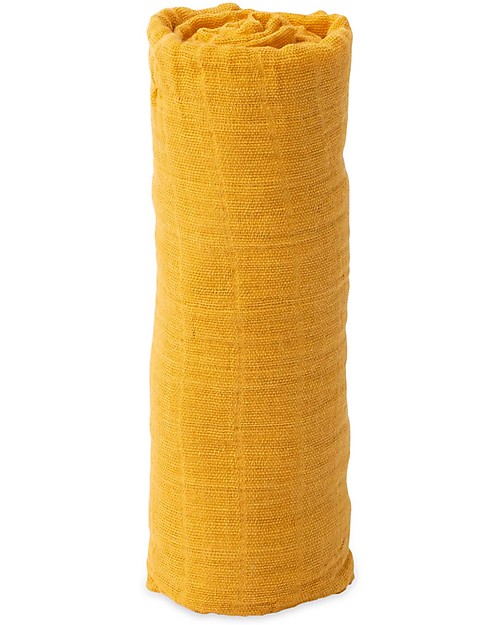 Little Unicorn Mussola Milleusi - 100% mussola di cotone - 120x120 cm - Mostarda Swaddle di Mussola