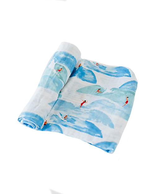 Little Unicorn Mussola Milleusi - 100% mussola di cotone - 120x120 cm - Surf Swaddle di Mussola