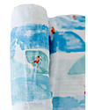 Little Unicorn Mussola Milleusi - 100% mussola di cotone - 120x120 cm - Surf Swaddle di Mussola