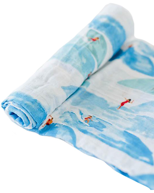Little Unicorn Mussola Milleusi - 100% mussola di cotone - 120x120 cm - Surf Swaddle di Mussola