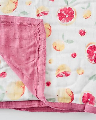 Little Unicorn OUTLET Maxi Coperta Swaddle Milleusi Deluxe 120 x 120 cm, Agrumi - 100% mussola di bambù - Pezzo di Showroom Copertine Swaddles
