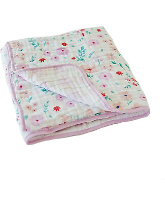 Little Unicorn OUTLET Trapunta Baby 120 x 120 cm, Morning Glory - 4 strati di mussola di cotone 100% - Pezzo di Showroom Coperte