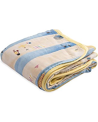 Little Unicorn OUTLET Trapunta Baby 120 x 120 cm, Spiaggia - 4 strati di mussola di cotone 100% - Pezzo di Showroom Coperte