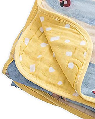 Little Unicorn OUTLET Trapunta Baby 120 x 120 cm, Spiaggia - 4 strati di mussola di cotone 100% - Pezzo di Showroom Coperte