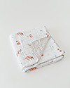 Little Unicorn OUTLET Trapunta Baby 120 x 120 cm, Volpe - 4 strati di mussola di cotone 100% - Pezzo di Showroom Swaddle di Mussola