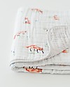 Little Unicorn OUTLET Trapunta Baby 120 x 120 cm, Volpe - 4 strati di mussola di cotone 100% - Pezzo di Showroom Swaddle di Mussola