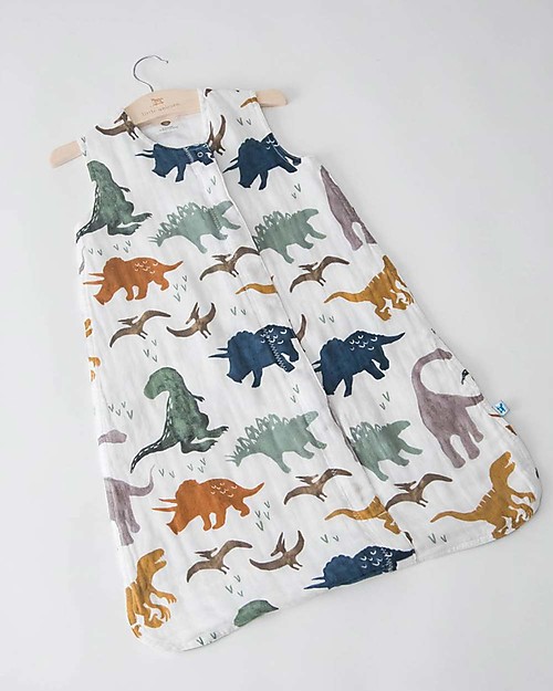 Little Unicorn Sacco Nanna Estivo - Dino Friends - Doppio strato di 100% mussola di cotone Sacchi Nanna
