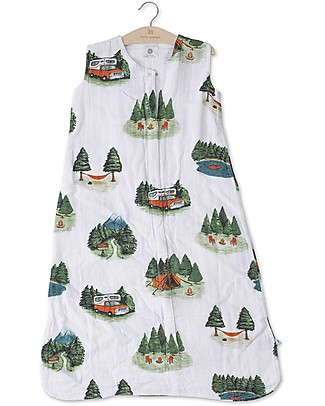 Little Unicorn Sacco Nanna Estivo, Happy Camper - Doppio strato di 100% mussola di cotone Sacchi Nanna Leggeri