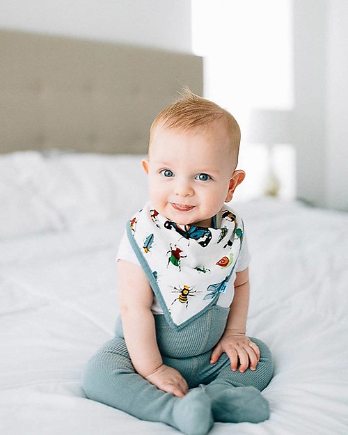 Little Unicorn Set 2 Bavaglini Bandana Deluxe, Bugs - 3 strati di 100% Mussola di Bambù Bavagli a Bandana