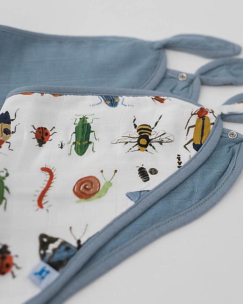 Little Unicorn Set 2 Bavaglini Bandana Deluxe, Bugs - 3 strati di 100% Mussola di Bambù Bavagli a Bandana