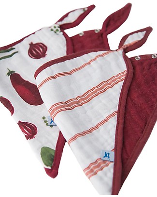 Little Unicorn Set 2 Bavaglini Bandana, Farmers Market - 3 strati di 100% Mussola di Cotone Bavagli a Bandana
