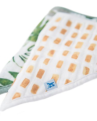 Little Unicorn Set 2 Bavaglini Bandana, Tropical Leaf - 3 strati di 100% Mussola di Cotone Bavagli a Bandana