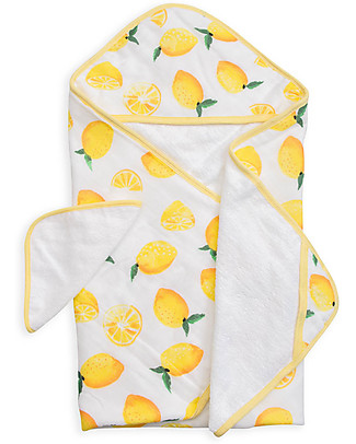 Little Unicorn Set Asciugamano con Cappuccio e Manopola - Limoni - Spugna di mussola di Cotone Accappatoi e Asciugamani