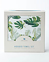 Little Unicorn Set Asciugamano con Cappuccio e Manopola, Tropical Leaf - Spugna di mussola di cotone Accappatoi e Asciugamani