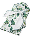 Little Unicorn Set Asciugamano con Cappuccio e Manopola, Tropical Leaf - Spugna di mussola di cotone Accappatoi e Asciugamani