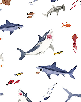 Little Unicorn Set di 3 Maxi Coperta Shark 120 x 120 cm - 100% Mussola di Cotone Coperte