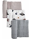 Little Unicorn Set di 3 Maxi Coperte Swaddle Milleusi -Planetary-  120 x 120 cm - 100% Mussola di Cotone Swaddle di Mussola