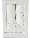 Little Unicorn Set regalo di 2 Maxi Copertine Swaddle Deluxe Milleusi 120 x 120 cm, Pink Peony - 100% mussola di bambù Swaddle di Mussola