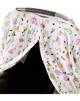 Little Unicorn Tendina Ovetto Canopy - Berry & Bloom - 100% Mussola di Cotone Accessori