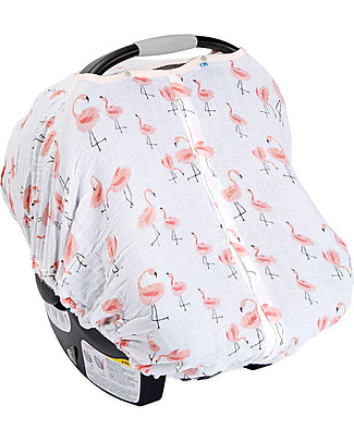 Little Unicorn Tendina Ovetto Canopy - Fenicotteri Rosa - 100% Mussola di Cotone Accessori