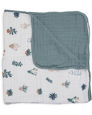 Little Unicorn Trapunta Baby 120 x 120 cm, Cactus - 4 strati di mussola di cotone 100% Swaddle di Mussola