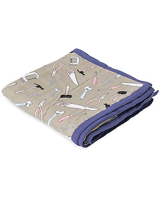 Little Unicorn Trapunta Baby 120 x 120 cm, Deluxe - Work Bench - 4 strati di mussola di Bambù 100% Coperte