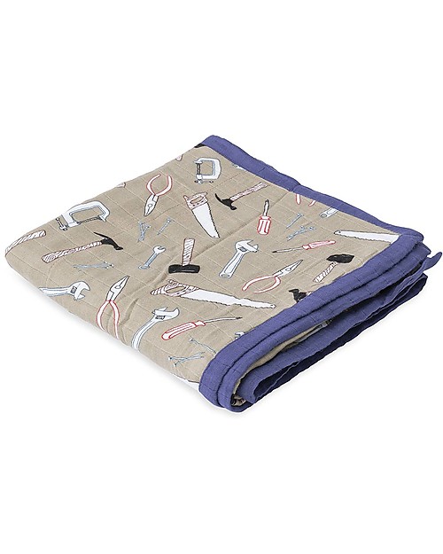 Little Unicorn Trapunta Baby 120 x 120 cm, Deluxe - Work Bench -  4 strati di mussola di Bambù 100% Swaddle di Mussola