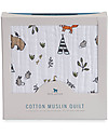 Little Unicorn Trapunta Baby 120 x 120 cm, Forest Friends - 4 strati di mussola di cotone 100% Swaddle di Mussola