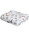 Little Unicorn Trapunta Baby 120 x 120 cm, Forest Friends - 4 strati di mussola di cotone 100% Swaddle di Mussola