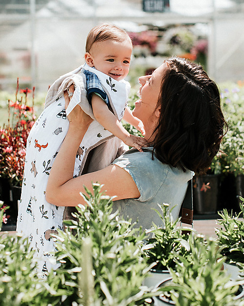 Little Unicorn Trapunta Baby 120 x 120 cm, Forest Friends - 4 strati di mussola di cotone 100% Swaddle di Mussola