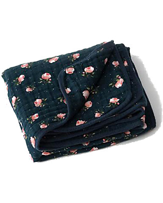 Little Unicorn Trapunta Baby 120 x 120 cm, Midnight Rose - 4 strati di mussola di cotone 100% Swaddle di Mussola