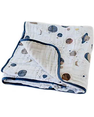 Little Unicorn Trapunta Baby 120 x 120 cm, Planetary - 4 strati di mussola di cotone 100% Coperte