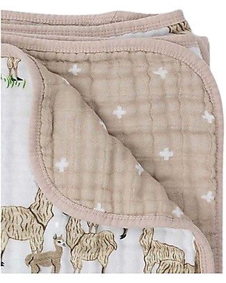 Little Unicorn Trapunta Baby 120x120 cm- Llama -4 strati di mussola di cotone 100% Coperte