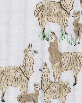 Little Unicorn Trapunta Baby 120x120 cm- Llama -4 strati di mussola di cotone 100% Coperte
