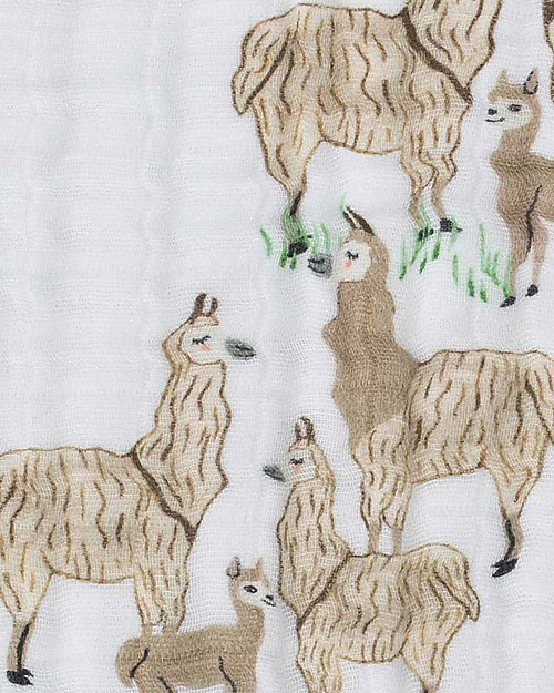 Little Unicorn Trapunta Baby 120x120 cm- Llama -4 strati di mussola di cotone 100% Swaddle di Mussola