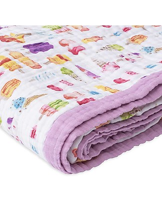Little Unicorn Trapunta Bambino 152,5 x 183 cm - Brain Freeze - 4 strati 100% Mussola di Cotone Coperte