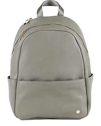 Little Unicorn Zaino Cambio in Ecopelle Skyline - Grigio Chiaro - Include fasciatoio da viaggio e ganci passeggino! Zaini Fasciatoio