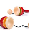 Londji Bilboquet o Kendama - Il gioco della palla e la tazzina (promuove coordinazione e destrezza) - Rosso e Giallo Giochi di una Volta