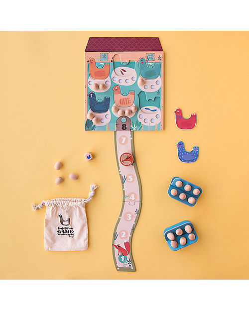 Londji Gioco Cluck Cluck! The Fox! - Salva le Uova dalla Volpe - Cartone Riciclato Giochi da Tavolo