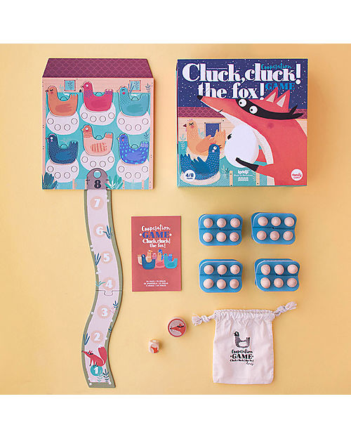 Londji Gioco Cluck Cluck! The Fox! - Salva le Uova dalla Volpe - Cartone Riciclato Giochi da Tavolo