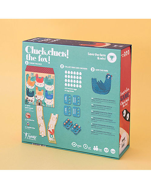 Londji Gioco Cluck Cluck! The Fox! - Salva le Uova dalla Volpe - Cartone Riciclato Giochi da Tavolo