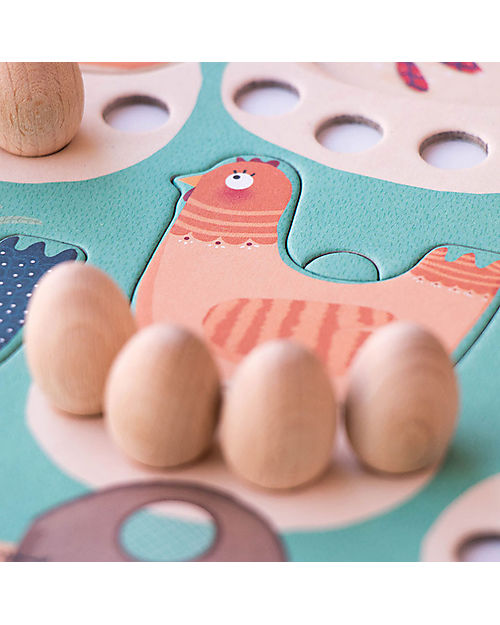 Londji Gioco Cluck Cluck! The Fox! - Salva le Uova dalla Volpe - Cartone Riciclato Giochi da Tavolo