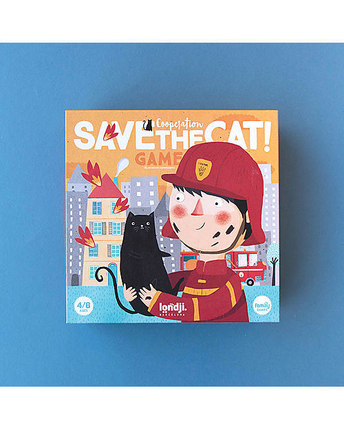 Londji Gioco da Tavolo Save the Cat - Diventa un Pompiere! - Cartone Riciclato Giochi da Tavolo