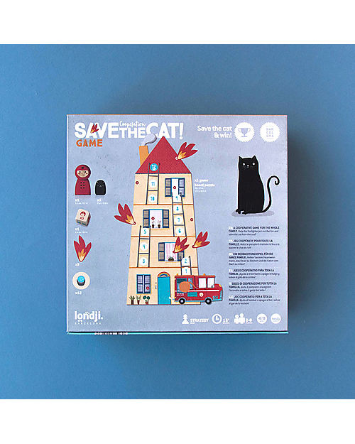Londji Gioco da Tavolo Save the Cat - Diventa un Pompiere! - Cartone Riciclato Giochi da Tavolo