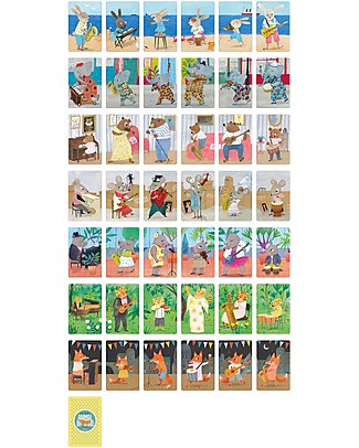 Londji Gioco di Carte Animals Big band - Include 42 carte illustrate! Memory